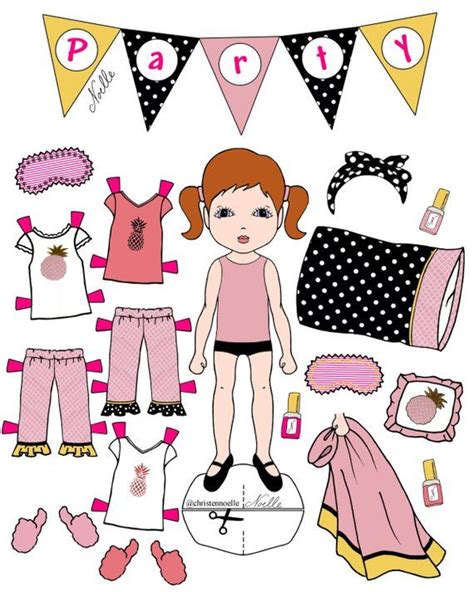 A Paper Doll With Clothes And Accessories For Party