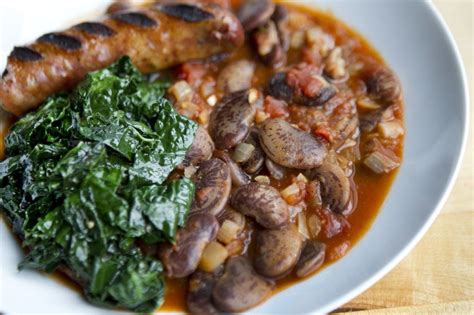 Lima Beans With Kale And Spicy Sausage Spicy Sausage Recipes Lima Beans