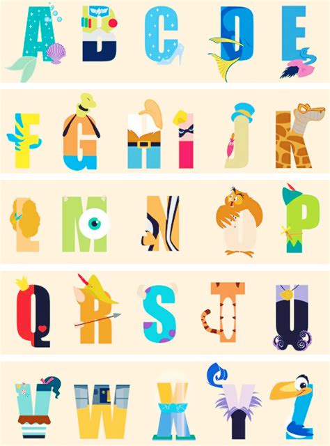 Alphabet For Disney Nursery Disney Alphabet Disney Posters Disney