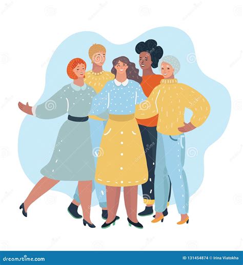 Group Of Women Friends Illustration Stock Vector Illustration Of