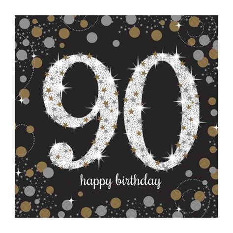 90th Birthday Party Paper Napkins Age 90 Party Supplies