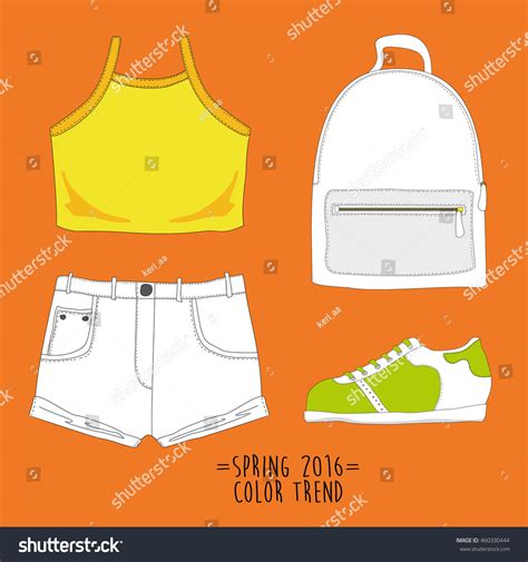 Set Trendy Womens Clothes Vector Illustration Stock Vector Royalty