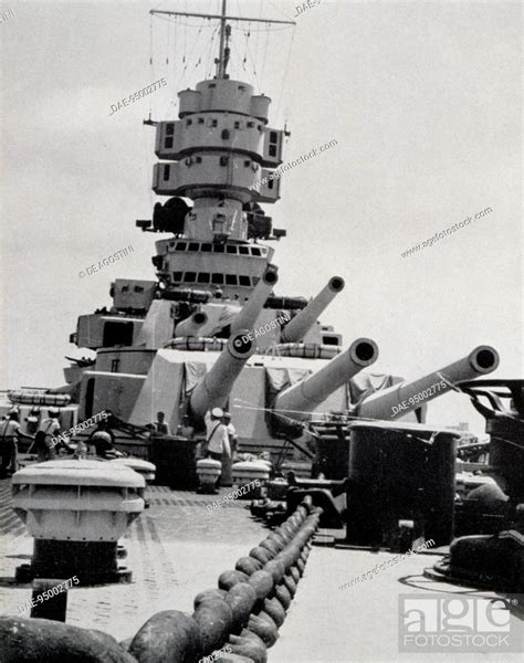 Cannons And Command Tower Of The Battleship Littorio 1937 1948 Italy