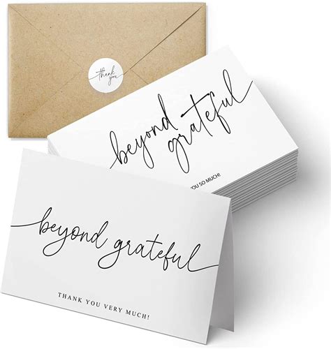 Beyond Grateful Thank You Cards Bulk Pack Of 100 With
