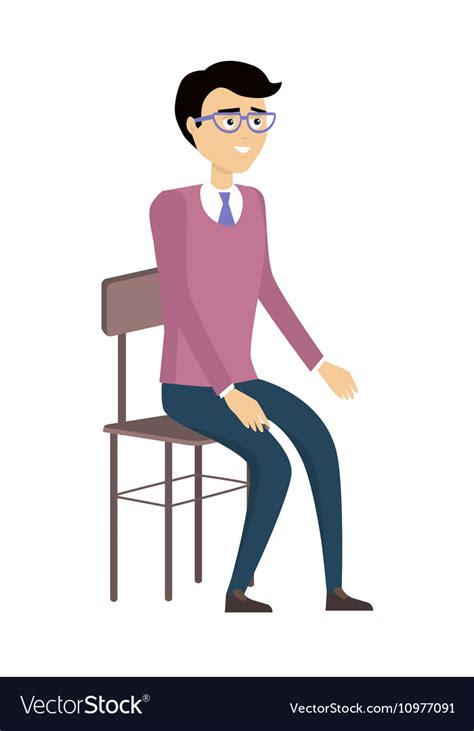 Man Sitting On Chair Royalty Free Vector Image
