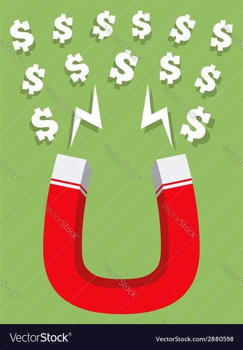 Magnet With Money Royalty Free Vector Image Vectorstock