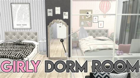 Sims 4 Speed Build Girly Dorm Room Youtube