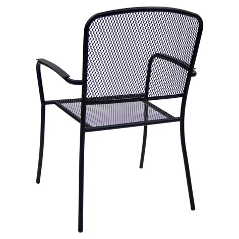 Browse steel patio furniture at staples and shop by desired features or customer ratings. Squared Back Black Metal Mesh Patio Arm Chair