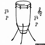 Coloring Conga Drum Instruments African Drums Congas Steel Musical Tumbadora sketch template