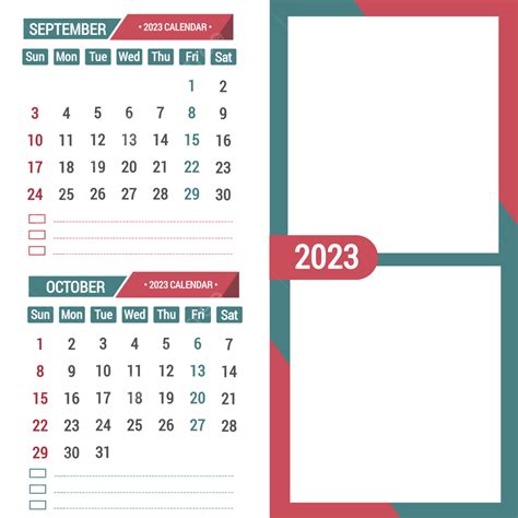 Calendario Vertical Septiembre Y Octubre 2023 Png Calendario 2023