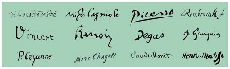 Signatures Of Famous Artist Famous Artists Artist Signatures Signature
