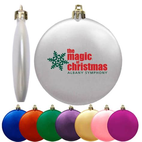 Flat Shatterproof Ornaments Satin Finish Personalized With Your Logo In