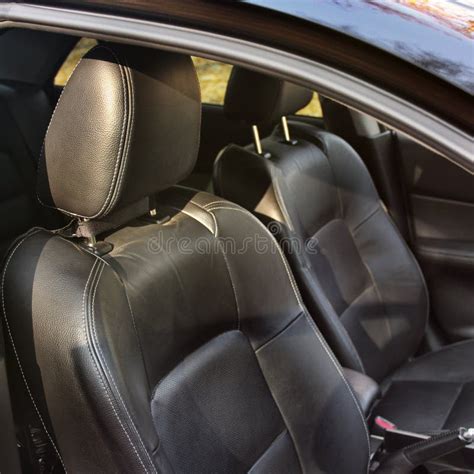 Black Leather Car Seats Luxury Car Interior Stock Image Image Of