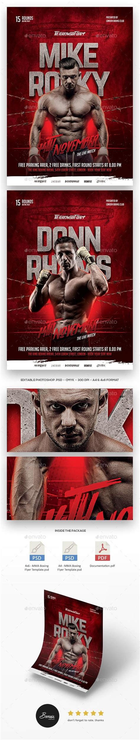 Mma Boxing Flyer Template For 9 Graphicriver Flyer Sport