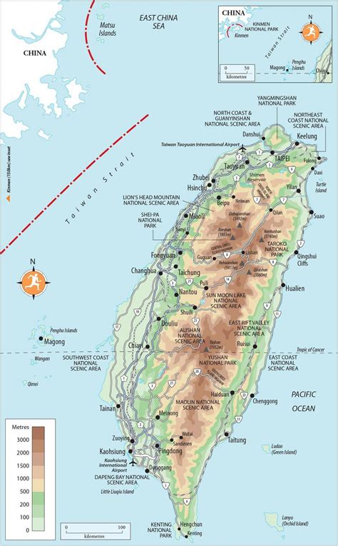 Geographical Map Of Taiwan Topography And Physical Features Of Taiwan