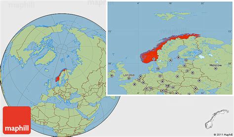 Norway Map Globe