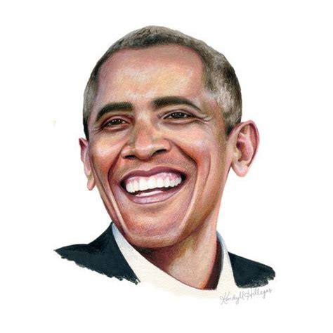 Barack Obama Illustration Watercolor And Colored Pencil Illustration