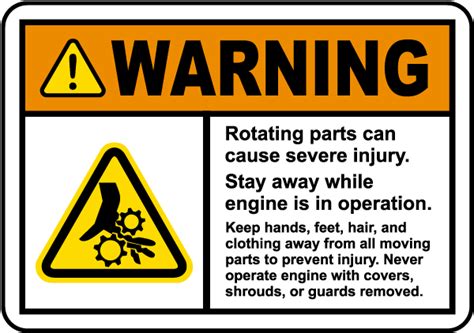 Rotating Parts Warning Labels