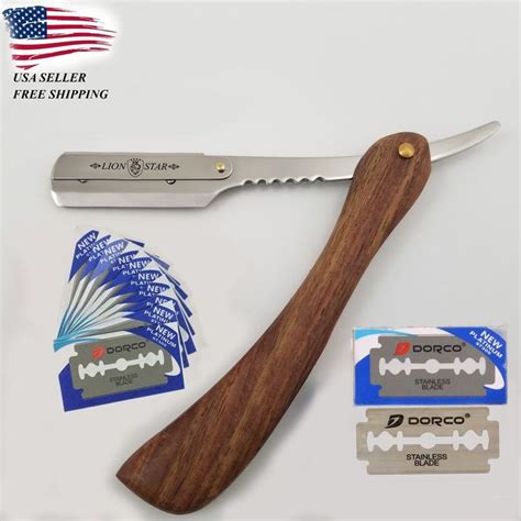 Rosewood Handle Straight Edge Barber Shaving Razor Folding Shave Knife