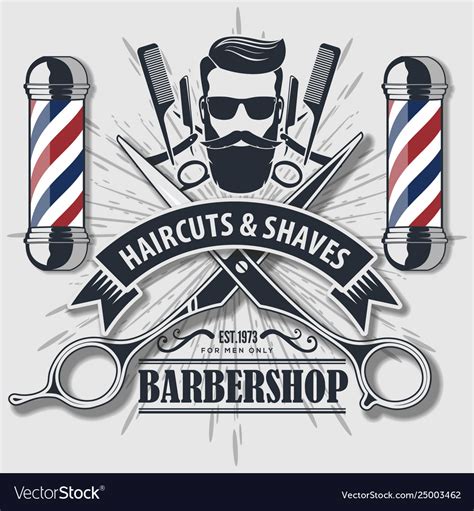 Barber Shop Vintage Label Badge Or Emblem Vector Image