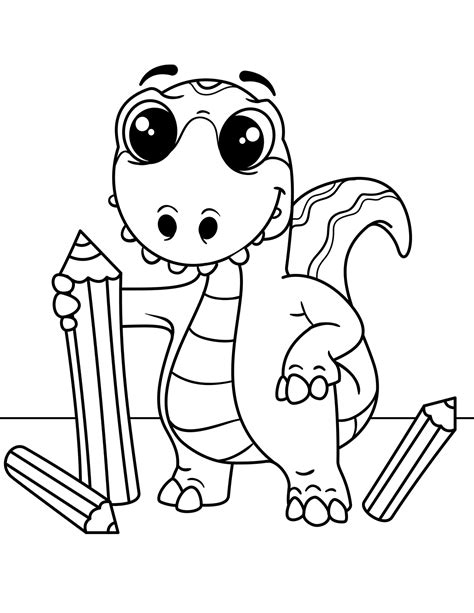 Cute Dinosaur Coloring Page Free Printable Coloring Pages For Kids