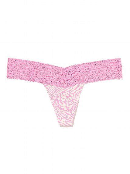Lace Trim Thong Panty Victorias Secret Pink Victorias Secret Pink