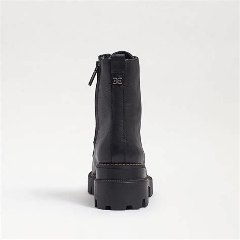 Womens Sam Edelman Boots And Booties Garret Combat Platform Boot Black Leather Sohil Hemnani
