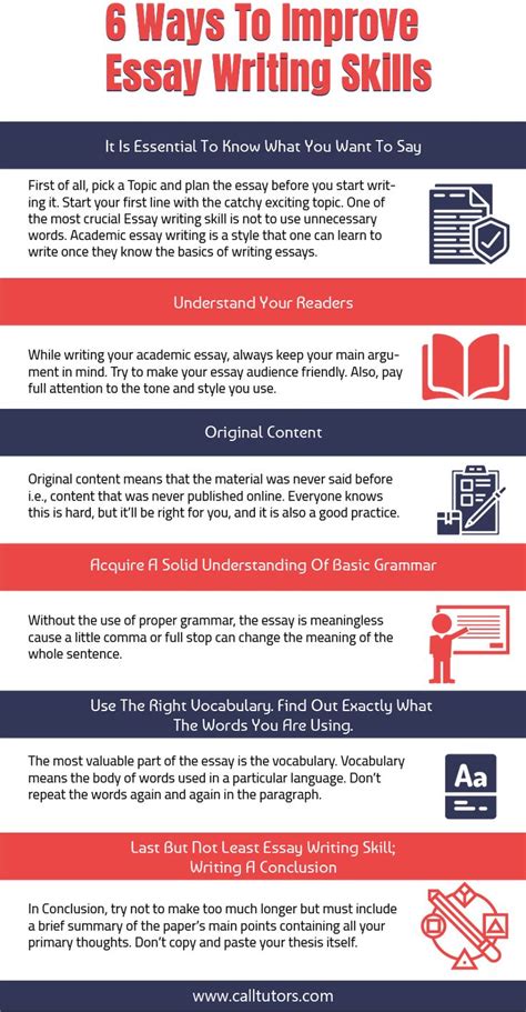 6 Skills To Improve Your Essay Writing Essay Writing Skills Writing