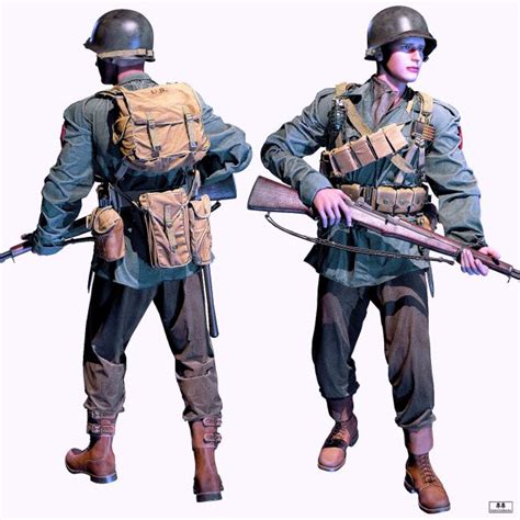 Us Infantry Wwii M43 Clothing For Poser And Daz Studio