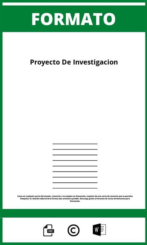 Formato De Proyecto De Investigacion 2024