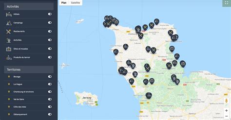 carte du cotentin interactive - meilleures adresses sélectionnées par 