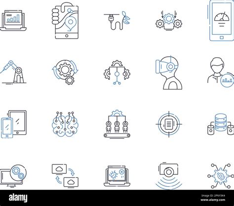 Smart Systems Line Icons Collection Automation Efficiency