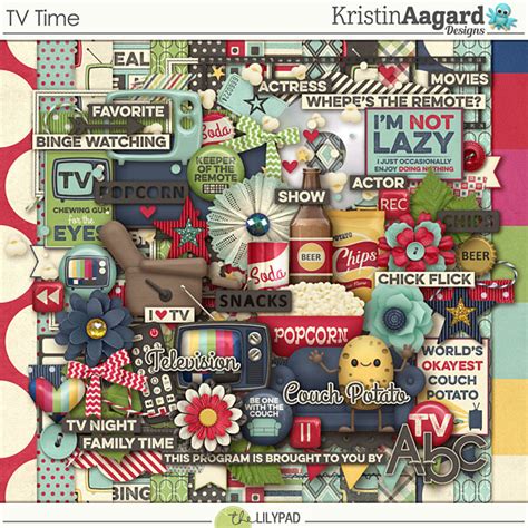 Digital Scrapbook Kit Tv Time Kristin Aagard