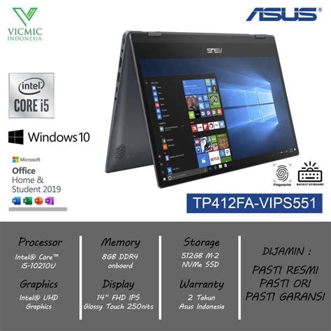 Jual Asus Vivobook Flip Tp412fa Vips551 Intel I5 10210u8gb512gb Ssd