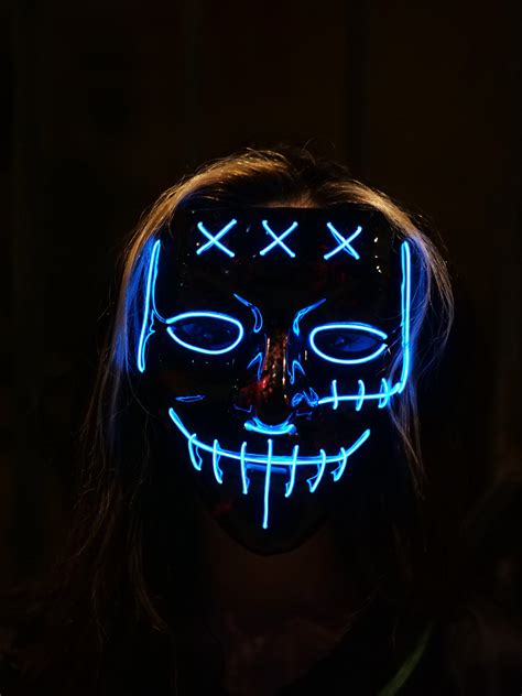 Light Up Masks Purge Stitched Led Lighted Halloween Party Etsy