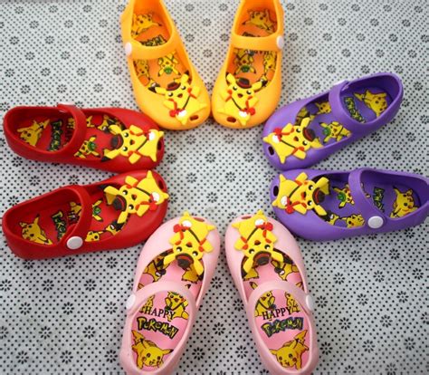 Mini Pikachu Pattern Jelly Shoes High Quality Kids Sandals Soft