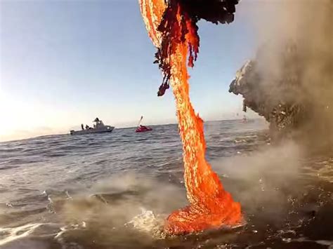 Video Of Lava Blobs Dropping Into The Ocean Business Insider
