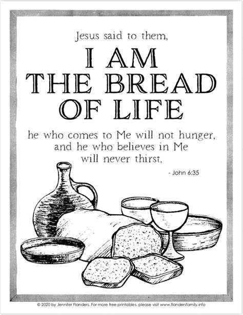 Bread Of Life Coloring Pages John 6 35 Sketch Coloring Page
