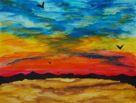 Desert Sunset Painting By George Hunter Saatchi Art