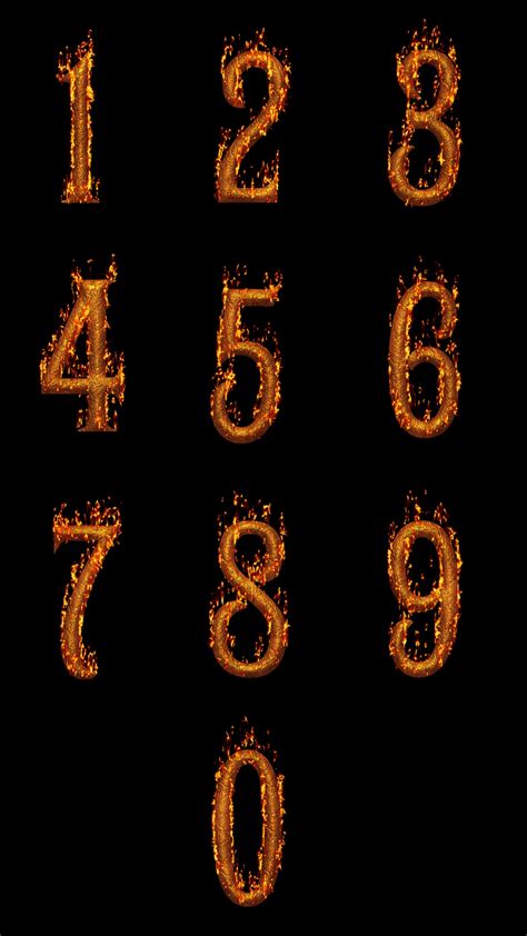 Deco Fiery Numbers 0 9 Free Stock Photo Public Domain Pictures