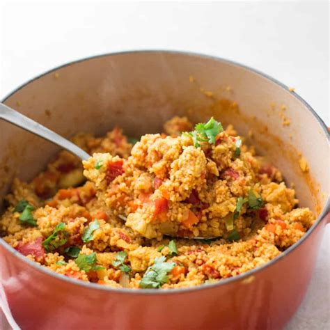Served on a mound of couscous, with plenty of steaming broth poured over the top, this hearty stir in 4 cups of the water and the carrots. One Pot Curried Chicken and Carrot Couscous - MJ and Hungryman