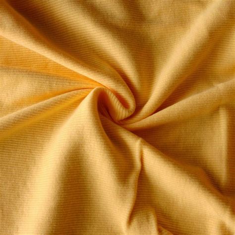 Gold Yellow 2x1 Cotton Rib Knit Fabric Rib Knit Fabric Knitted Fabric
