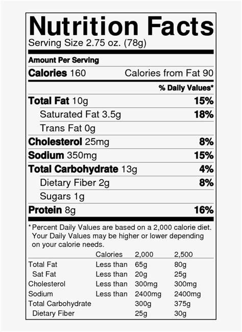 Doritos Original Nutrition Label