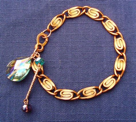 Items Similar To Vintage Copper Bracelet With Handmade Crystal And Cut