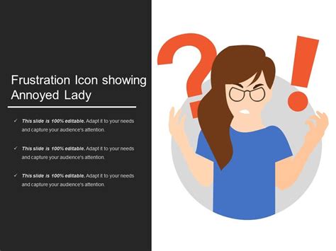 Frustration Icon Showing Annoyed Lady Powerpoint Slide Templates Download Ppt Background