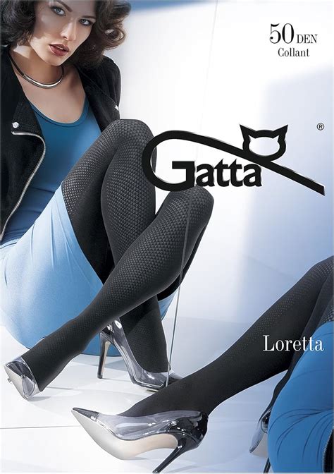 Gatta Loretta 104 50den Blickdicht Gemusterte Schwarze Strumpfhose Mit Trendigem Muster Design