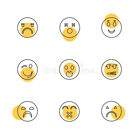Emoji Emoticons Eomtions Smiley Iconos Del Eps Fijó Vector