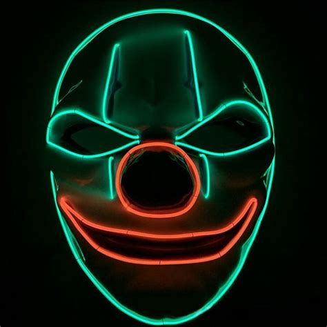 Halloween Scary Mask Glow Led Light Up Flash Mask Creepy Cosplay