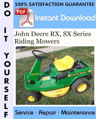 John Deere Rx Sx Series Riding Mowers Technical Manual Tradebit