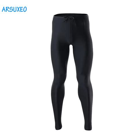 arsuxeo men s sports compression tights running pants elastic tights run fitness workout gym